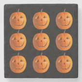 Jack-O-Lanterns auf dem Untersetzer aus schwarzem (Vorderseite)