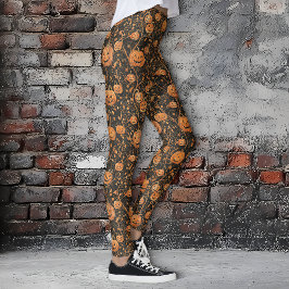 Jack-o-Lanterns auf dem WeinHalloween Leggings