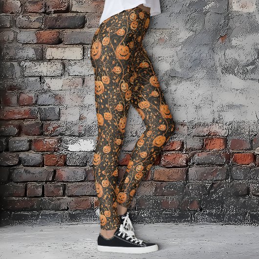 Jack-o-Lanterns auf dem WeinHalloween Leggings