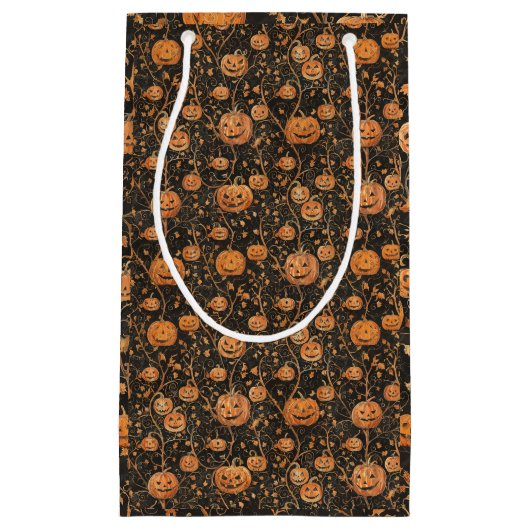 Jack-o-Lanterns auf der Weinbeutel Kleine Geschenktüte (Vorderseite)