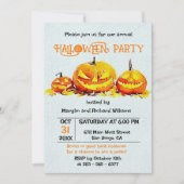 Jack O' Lanterns auf Herbstauslaufbahn Halloween-P Einladung (Vorderseite)