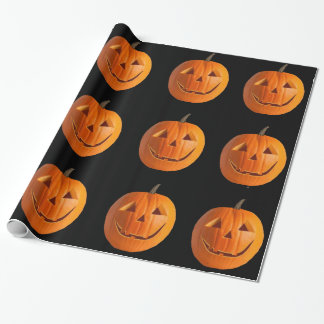 Jack-O-Lanterns auf schwarzem Schleifpapier Geschenkpapier