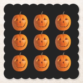 Jack-O-Lanterns auf schwarzen Untersetzer