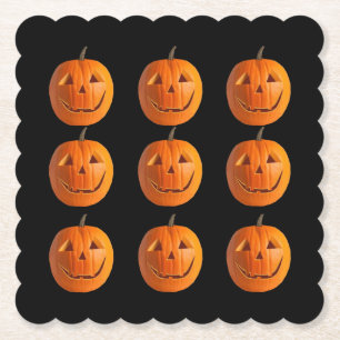 Jack-O-Lanterns auf schwarzen Untersetzer