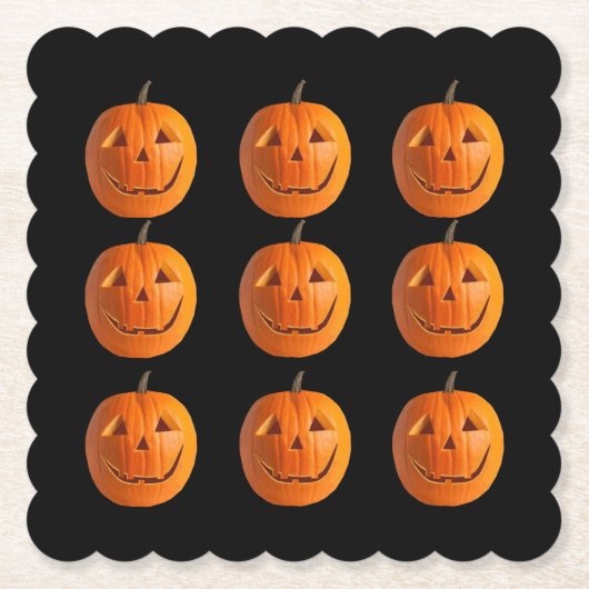 Jack-O-Lanterns auf schwarzen Untersetzer (Vorderseite)