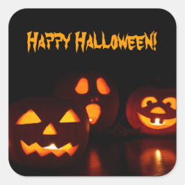 Jack-O-Lanterns-Aufkleber Quadratischer Aufkleber