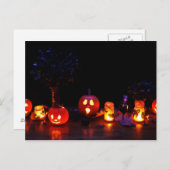 Jack-O-Lanterns bei Beängstigendem Halloween Postkarte (Vorne/Hinten)