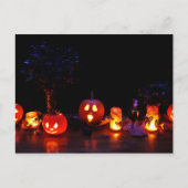Jack-O-Lanterns bei Beängstigendem Halloween Postkarte (Vorderseite)