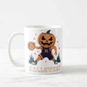 Jack-o'-Lantern's Fiery Slam Dunk: Halloween Night Kaffeetasse (Links)