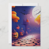 Jack-O' Lanterns Full Moon Creepy Halloween Einladung (Rückseite)