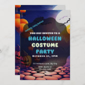 Jack-O' Lanterns Full Moon Creepy Halloween Einladung (Vorne/Hinten)