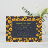 Jack o' Lanterns & Ghost Pumpkins Halloween-Party Einladung (Stehend Vorderseite)