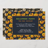 Jack o' Lanterns & Ghost Pumpkins Halloween-Party Einladung (Vorne/Hinten)