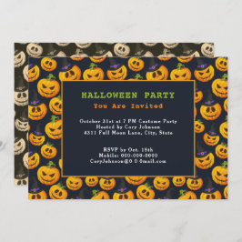 Jack o' Lanterns & Ghost Pumpkins Halloween-Party Einladung