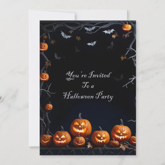 Jack-O-Lanterns Halloween Einladung (Vorderseite)