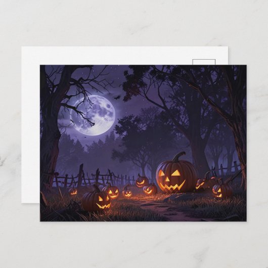 Jack O' Lanterns Halloween Postkarte (Vorne/Hinten)