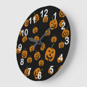 Jack O' Lanterns Hintergrund Große Wanduhr (Winkel)