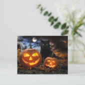 "Jack O' Lanterns & Jet" Postkarte (Stehend Vorderseite)