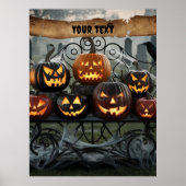 Jack-o'-Lanterns mit Spinnennetzen Poster (Vorne)