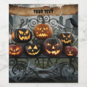 Jack-o'-Lanterns mit Spinnennetzen Weinetikett (Einzelnes Label)