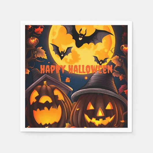 Jack-O-Lanterns Moon Serviette (Vorderseite)