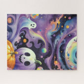 Jack-O'-Lanterns und freundliche Phantome im Weltr Puzzle (Horizontal)