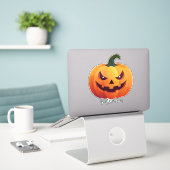 Jack-o-Laterne Aufkleber (Laptop auf Schreibtisch)