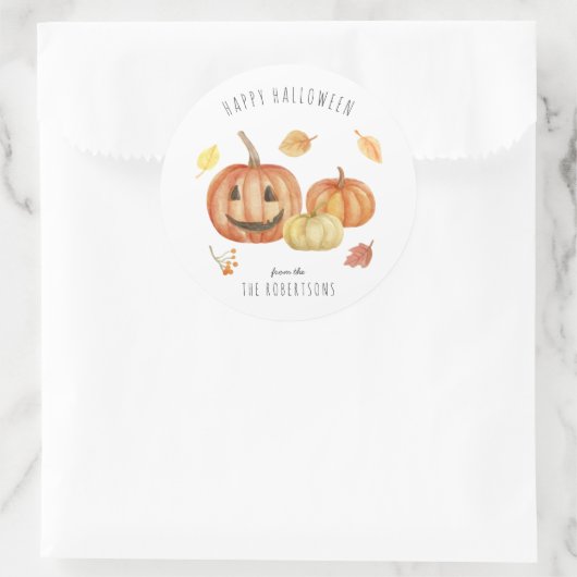 Jack-o'-Laterne | Frohe Halloween-Leckerei Runder Aufkleber (Tasche)