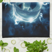 Jack-o-Laterne im Regen Geschirrtuch (Gefaltet)