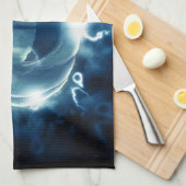 Jack-o-Laterne im Regen Geschirrtuch (Viertel Falte)