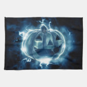 Jack-o-Laterne im Regen Geschirrtuch (Horizontal)