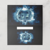 Jack-o-Laterne im Regen Platzkarte (Außenseite Aufgefaltet)