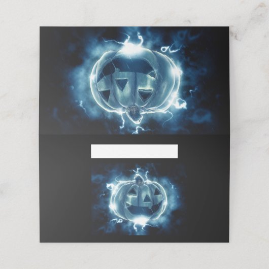 Jack-o-Laterne im Regen Platzkarte (Außenseite Aufgefaltet)