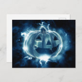 Jack-o-Laterne im Regen Postkarte (Vorne/Hinten)