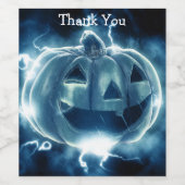 Jack-o-Laterne im Regen Weinetikett (Einzelnes Label)