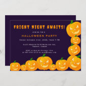 Jack o' Laterne Lila & Orange Halloween-Party Einladung (Vorne/Hinten)