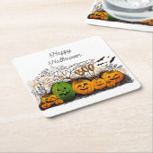 Jack-o-Laterne Line Cooler Rechteckiger Pappuntersetzer (angewinkelt)