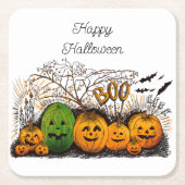 Jack-o-Laterne Line Cooler Rechteckiger Pappuntersetzer (Vorderseite)