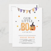 Jack-o-Laterne, Little Boo Baby Dusche Einladung Postkarte (Vorne/Hinten)