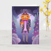 Jack-o'-Laterne Nutcracker Halloween Karte (Gelbe Blume)