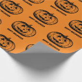 Jack-o'-Laterne Pumpkin Geschenkpapier (Ecke)