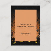 Jack-o-Laterne Spooky Tree Halloween Klassenzimmer Visitenkarte (Rückseite)