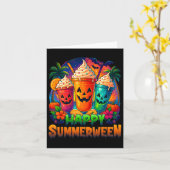 Jack-o-Laterne Summerween Vibes Skeleton Summer Wa Karte (Gelbe Blume)