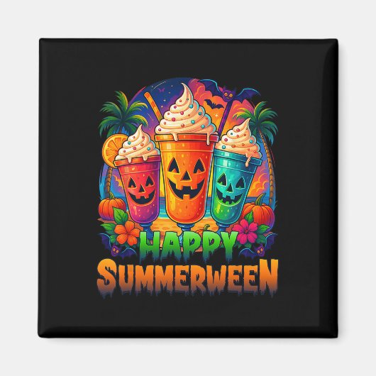 Jack-o-Laterne Summerween Vibes Skeleton Summer Wa Magnet (Vorne)