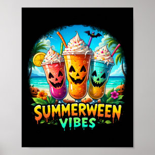 Jack-o-Laterne Summerween Vibes Skeleton Summer Wa Poster