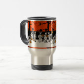 Jack O Laternen-Geist-Vintages Muster Reisebecher (Vorderseite Links)