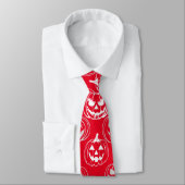 Jack-o-Laternen Muster.White Red BG Krawatte (Gebunden)