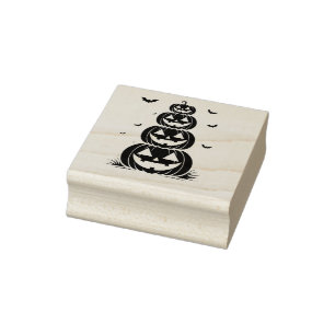 Jack-O-Laternen und Fledermäuse Gummistempel