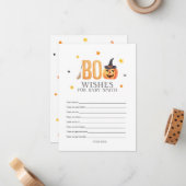 Jack-o-Laternendusche, Baby-Wünsche Mitteilungskarte (Vorderseite/Rückseite Beispiel)