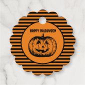 Jack-o'-Laternenkürbis gestrichen Geschenkanhänger (Vorderseite)